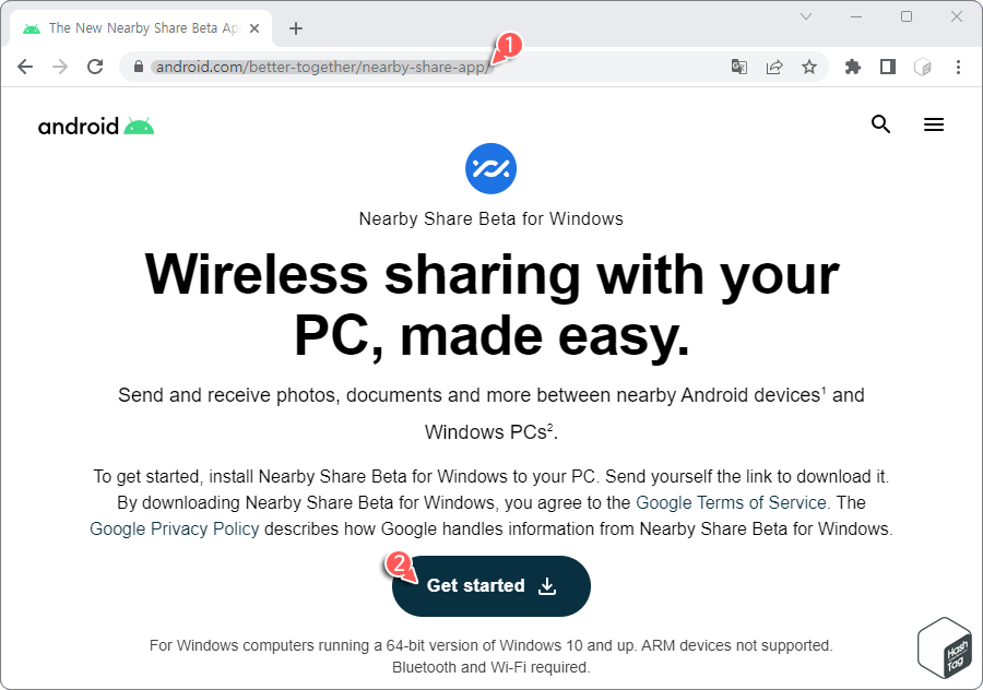 Nearby Share Beta for Windows.