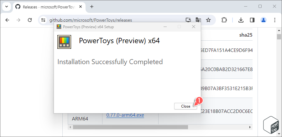 Microsoft PowerToys 설치 완료